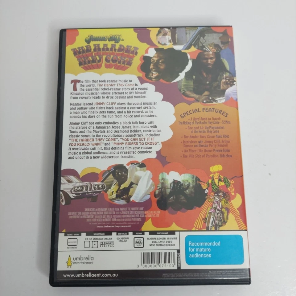 Jimmy Cliff in The Harder They Come DVD a Film by Perry Henzell NTSC Region Free - Image 2 of 4
