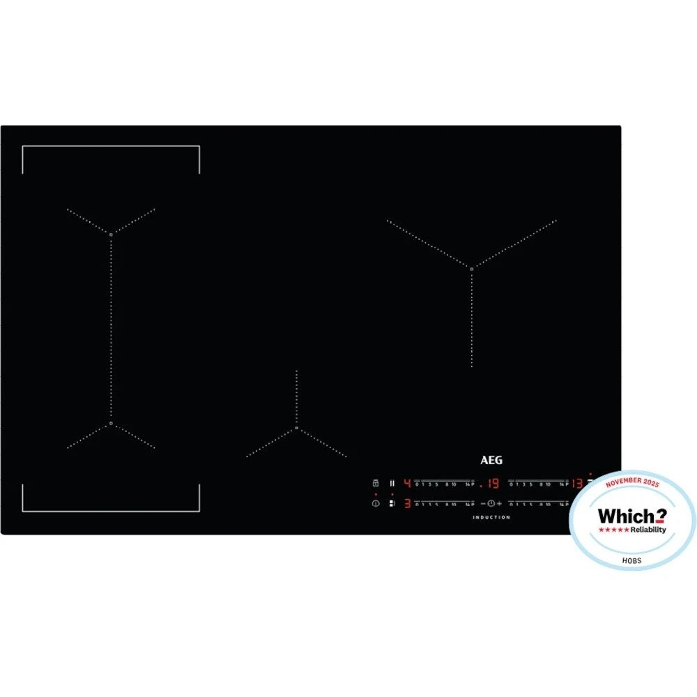 AEG IKX84443CB 6000 Bridge 78cm 4 Burners Induction Hob Touch Control Black