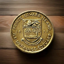🇨🇦 Prince Edward Island CANADA Medal with Coat of Arms & Provincial Flower WOW