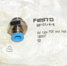 186097, QS-G1/4-6, 4pc, Festo, Push-In Fitting, New