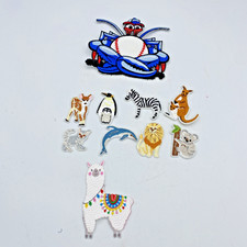 Embroidered Iron On Sew on  mixed  Patch Animals 10 piece