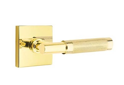 Emtek Select Passage, Square Rosette, T-Bar Stem, Knurled Handle US3NL LH