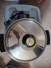 Kitchen Craft West Bend Liquid Core Stainless Electric Skillet 11" 900 Watt USA