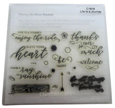 CTMH My Acrylix Acrylic Stamp Set Life is a Journey Enjoy the Ride Thanks C1818