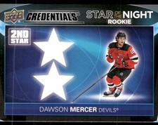2021-22 UD Credentials #2SR-7 Dawson Mercer Star of the Night: 2nd Star Rookies