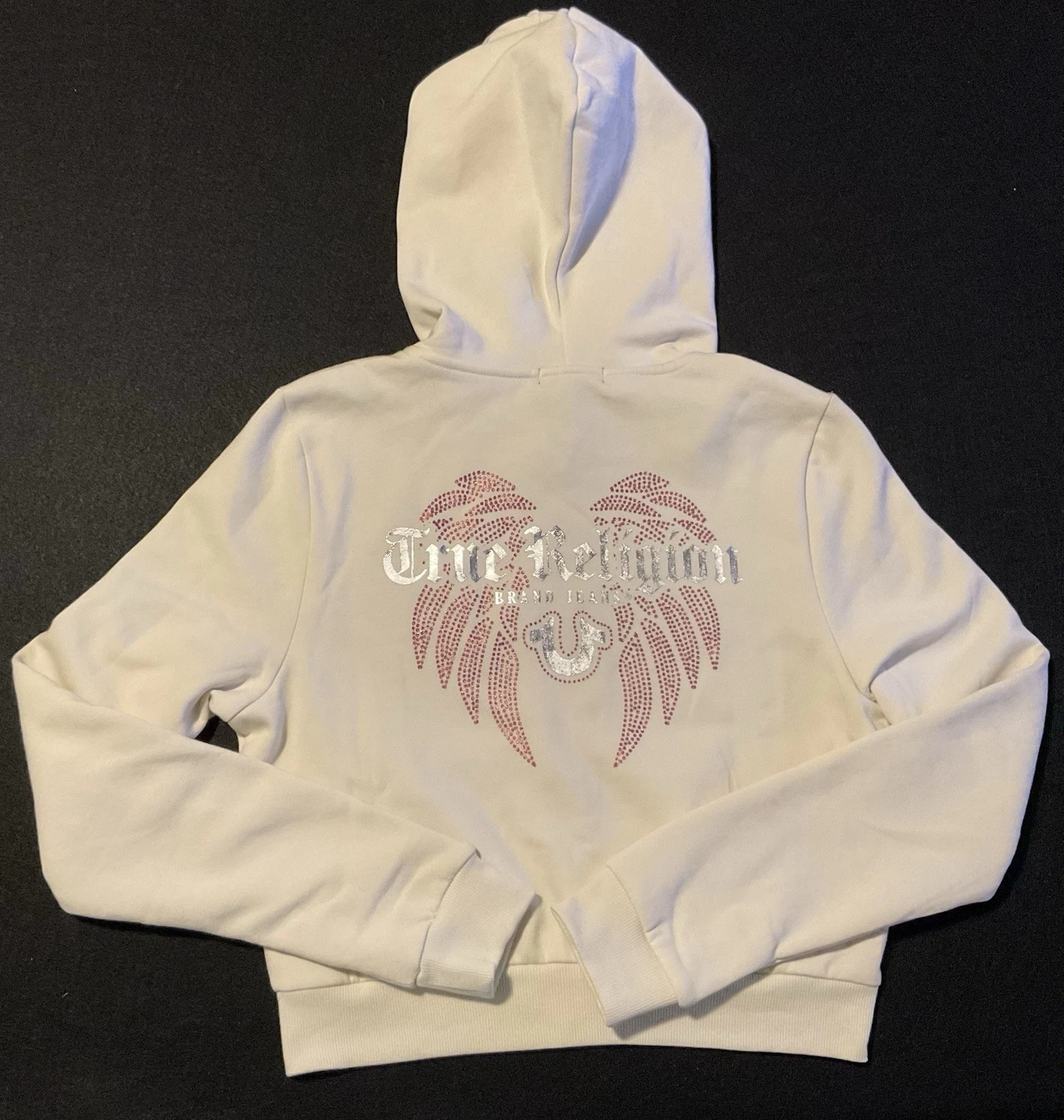 Women’s Large True Religion Shrunken Wing Full Zip Cropped Hoodie Winter White
Opens in a new window