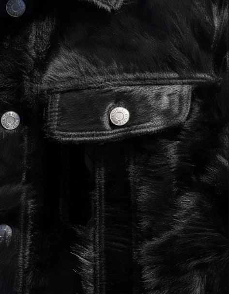 男式 Jet 黑色牛皮发夹夹克天然小马皮肤时尚外套。 — 第 4/4 张图片