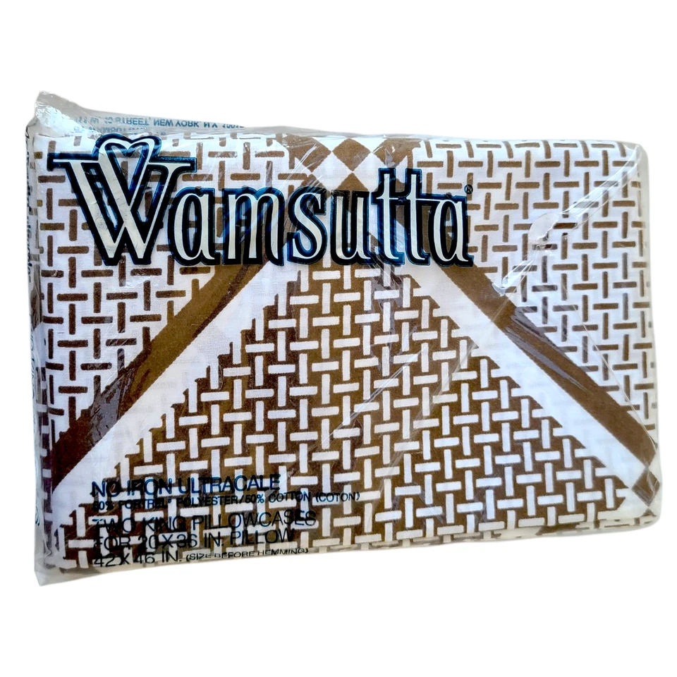 DE COLECCIÓN AÑOS 70 NUEVA EN PAQUETE 2 FUNDAS DE ALMOHADA KING Mod Retro años 70 Wamsutta MCM Foto 2 de 4