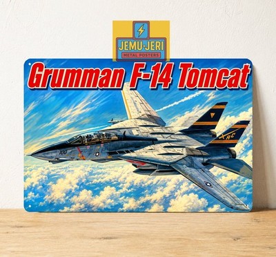 Grumman F-14 Tomcat Navy Fighter Jet Aircraft Metal Sign Poster 20x30cm