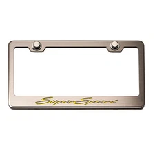 Plate Frame Black C-Fiber "Super Sport" Inlay for 2010-2013 Camaro [Stainless]