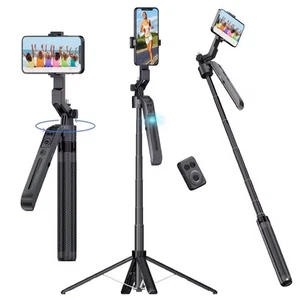 Trépied de suivi automatique du visage 360 Rotation, 71" Trépied téléphonique extensible Selfie Stick