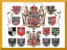 Prussian provincial coat of arms + original graphic/lithograph from 1895 + Silesia, Poznan