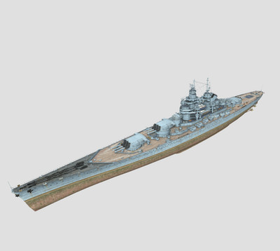 3D Printed kit 1/700 French Flandre Battleship (waterline/full hull)