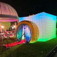 Inflatable Photobooth Cube Photo Booth w/LED Lights for Party Event Bars Clubs
