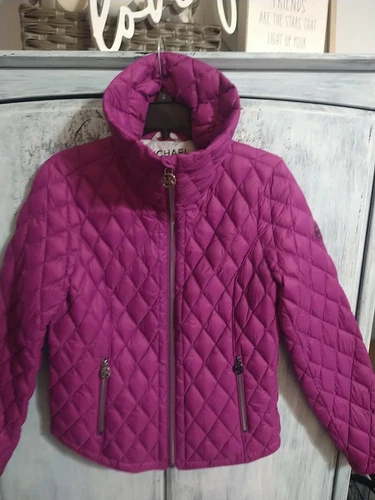 Giacca leggera con zip e piumino Michael Kors taglia media rosa