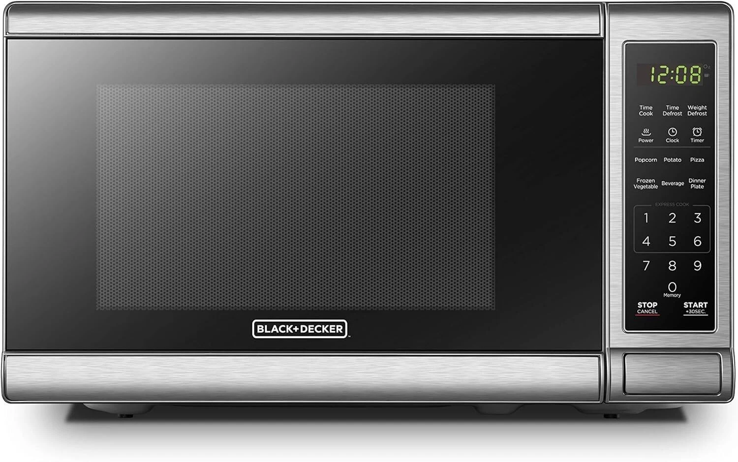 Digital Microwave Oven W/ Turntable Push-Button Door Child Safety Lock Stainless