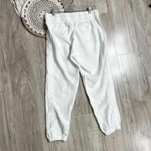 Athleta Cabo 100% linen jogger pants Size 6P Petite white - Picture 8 of 12