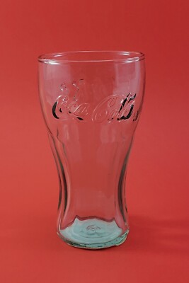 Coca-Cola Green Contoured Flared Flutes Embossed Script Juice Glass 6 oz 4.5''