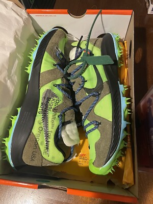 Size 12W 10-5 M Nike Zoom Terra Kiger 5 OFF-WHITE Electric Green (W) CD8179-300
