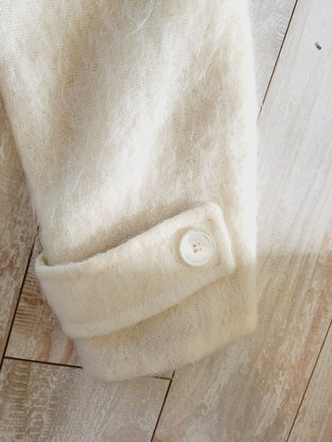 Talbots L Vintage Coat 12-14 Cream Wool Lined Long Union Label Needs Cleaning - Picture 5 of 15