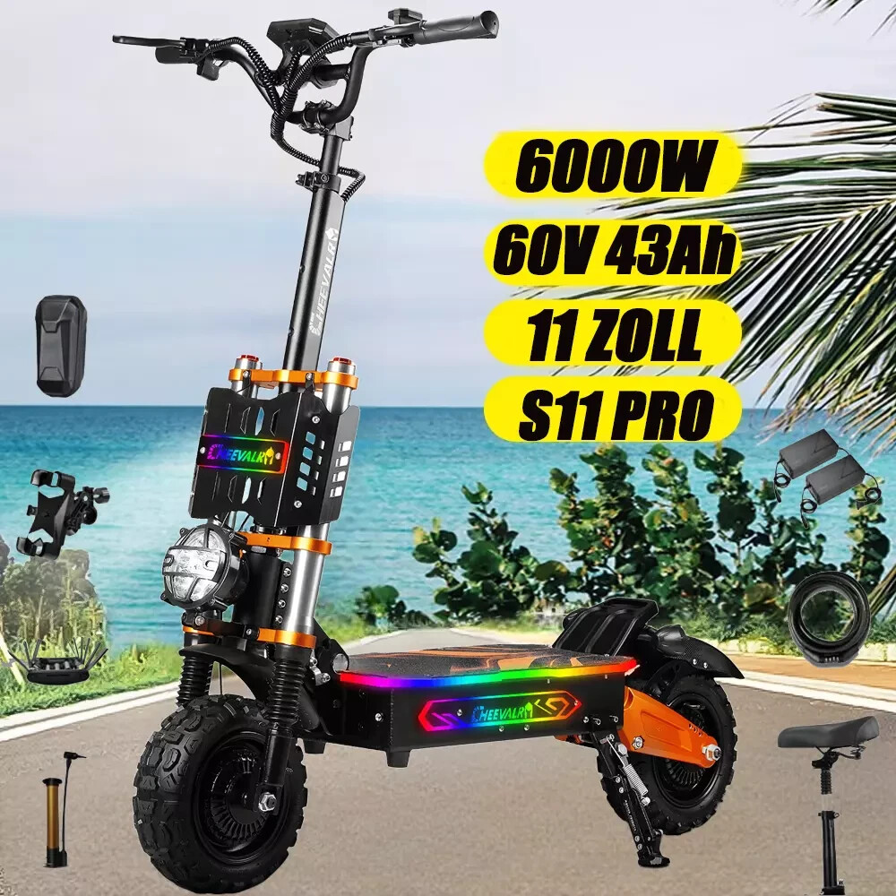 Cheevalry S11 PRO 6000W Electric Scooter 60V 43AH 11