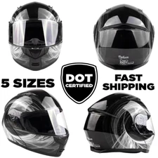 DOT Adult Modular Helmet with drop down sunglass Black White Swirl Motorcycle