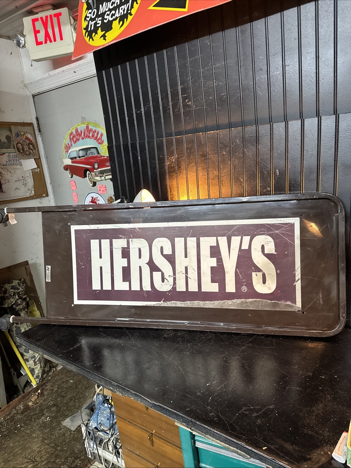 Vintage Hersheys Chocolate Metal Sign 53 In X 19in