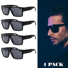 Mens Sunglasses All Black OG Sunglass New Sleek Square Frame Mulitpack Glasses G