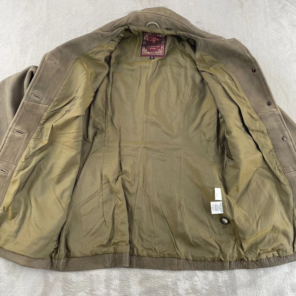 Vintage Territory Ahead Leather Jacket Coat Men Medium Brown 5 Button Front NWOT - Image 3 of 4