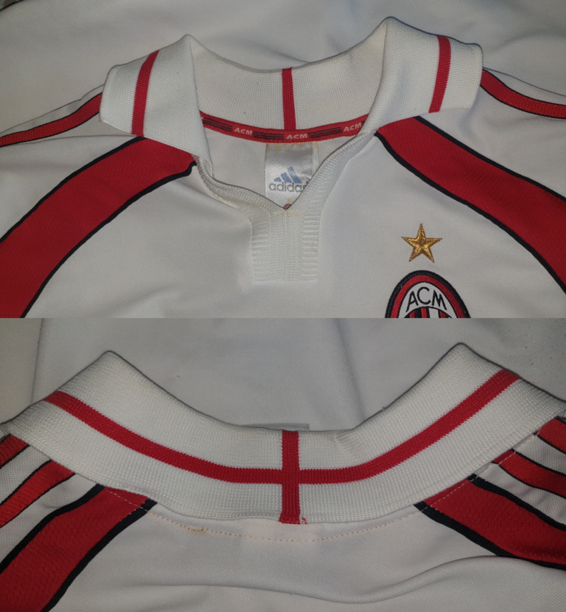 Maillot AC Milan Vintage Adidas – Modèles Shevchenko, Maldini, Rui Costa, Boban – Taille M
