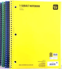 Spiral Notebook Wide Ruled One Subject 70 Sheets Each 10 Notebooks Lot