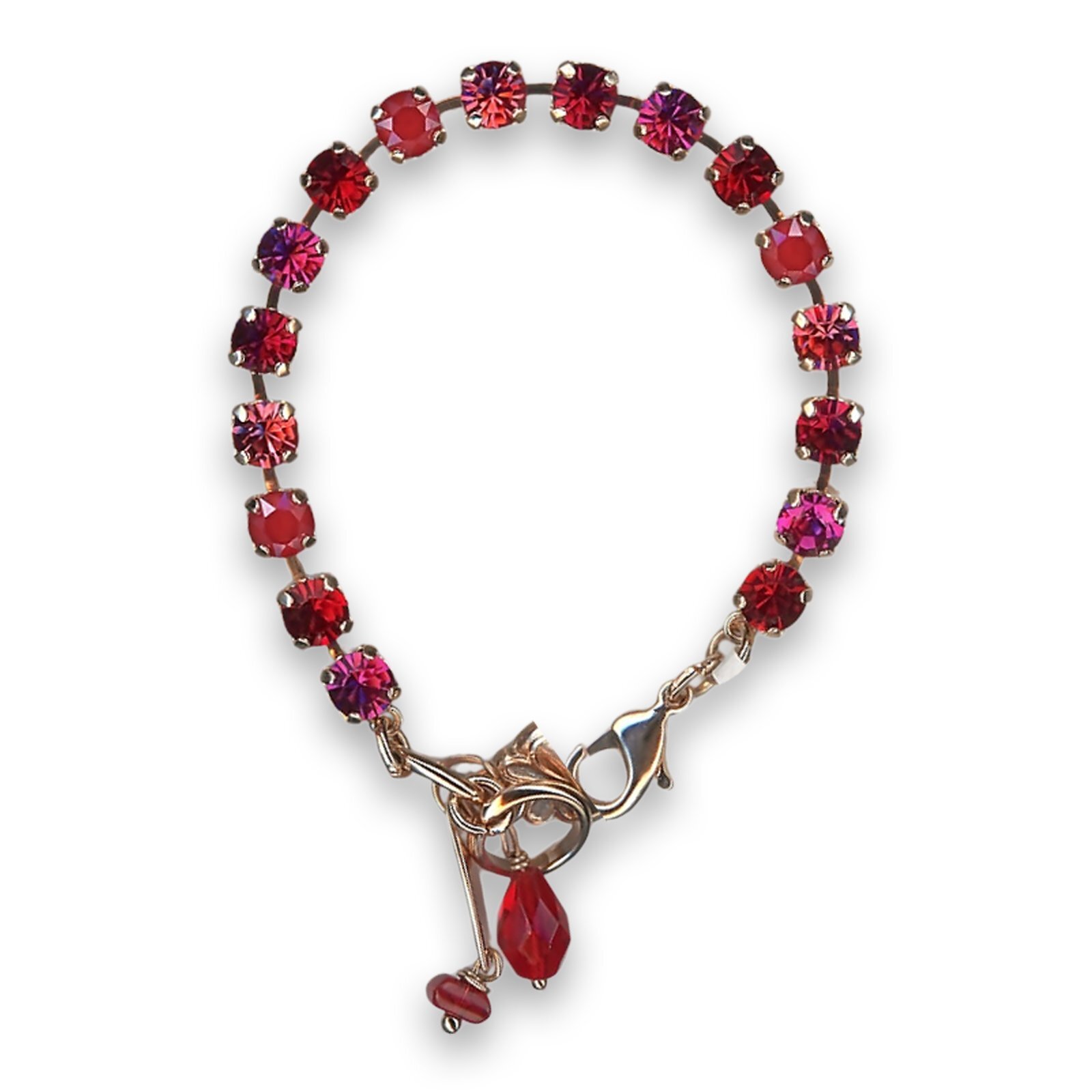 Mariana Woman Fuchsia Red Swarovski Crystal Charm Bracelet-image