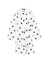 VICTORIA’S SECRET SHORT COZY ROBE "POLKA DOT" WHITE XS/S