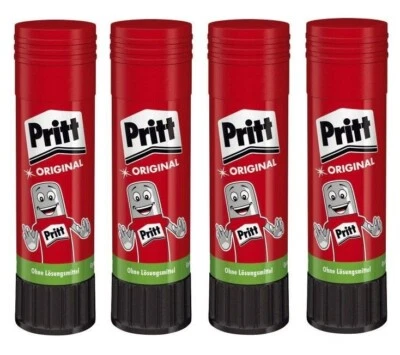 4 x Pritt Klebestift 22g auswaschbar lösungsmittelfrei glatt & gleichmäßig
