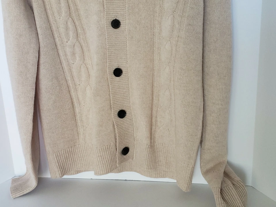 CÁRDIGAN HART SCHAFFNER MARX MEZCLA CACHEMIR/LANA L/S AVENA SUÉTER TALLA MEDIANA NUEVO CON ETIQUETAS Foto 3 de 4