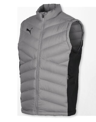 Puma Men KK Hybrid Down Vest Jacket Running Gray GYM Top Casual Jackets 93271002
