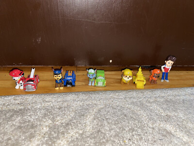 Paw Patrol Lot 1.5'' Figure Vehicle Lot Caketopper Rider 2015 Marshall Zuma Rocky