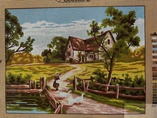 Printed needlepoint Tapestry Farm Canvas Only  40x50 Cm Gobelin L