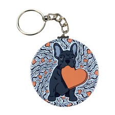 Black French Bulldog Keychain Valentines Day Dog Gifts and Valentine Accessories