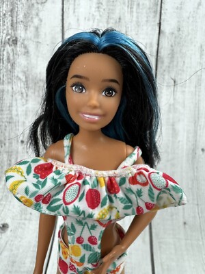 2016 Mattel Skipper Teen Barbie Doll Brown Hair With Purple Streaks outfit 0050
