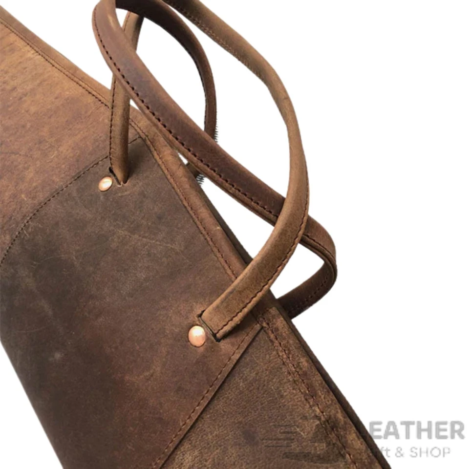 Leather Shotgun Slip Case for Hunting, Distressed brown shotgun case, rifle case - Image 2 of 4