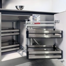 Pull Out Blind Corner Bakset Cabinet Opening Magic Corner Base Shelves Organizer