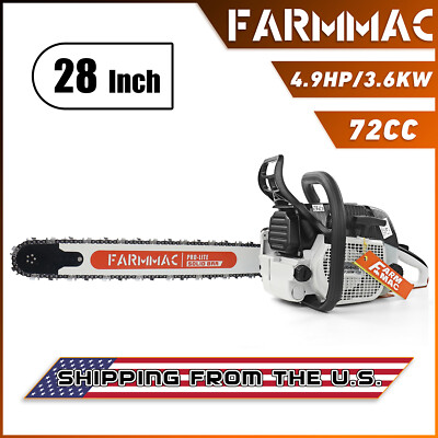 72cc Gas Powered Chainsaw with 28'' Guide Bar Chain Compatible with MS381 MS380