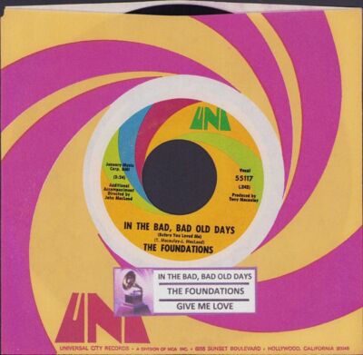 Foundations - In The Bad, Bad Old Days Uni 55117 Vinyl 45 Rpm Record