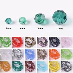 Wholesale Glass Crystal Faceted Rondelle Spacer Loose Beads 3mm/4mm/6mm/8mm