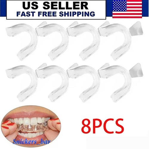 8PCS Silicone Mouth Guard Night Sleep Teeth Clenching Grinding Dental Bite US