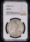 1886 O Morgan Silver Dollar NGC AU-50