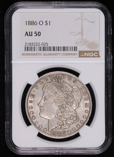 1886 O Morgan Silver Dollar NGC AU-50