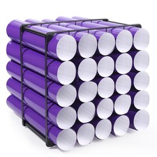 Vinyl Storage Rack 25-Holes Metal Vinyl Roll Holder Black Craft Storage Organ...
