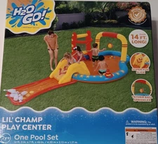 H2OGO Lil Champ Play Pool Center Basketball Hoop Slide Kids Outdoor Summer Fun